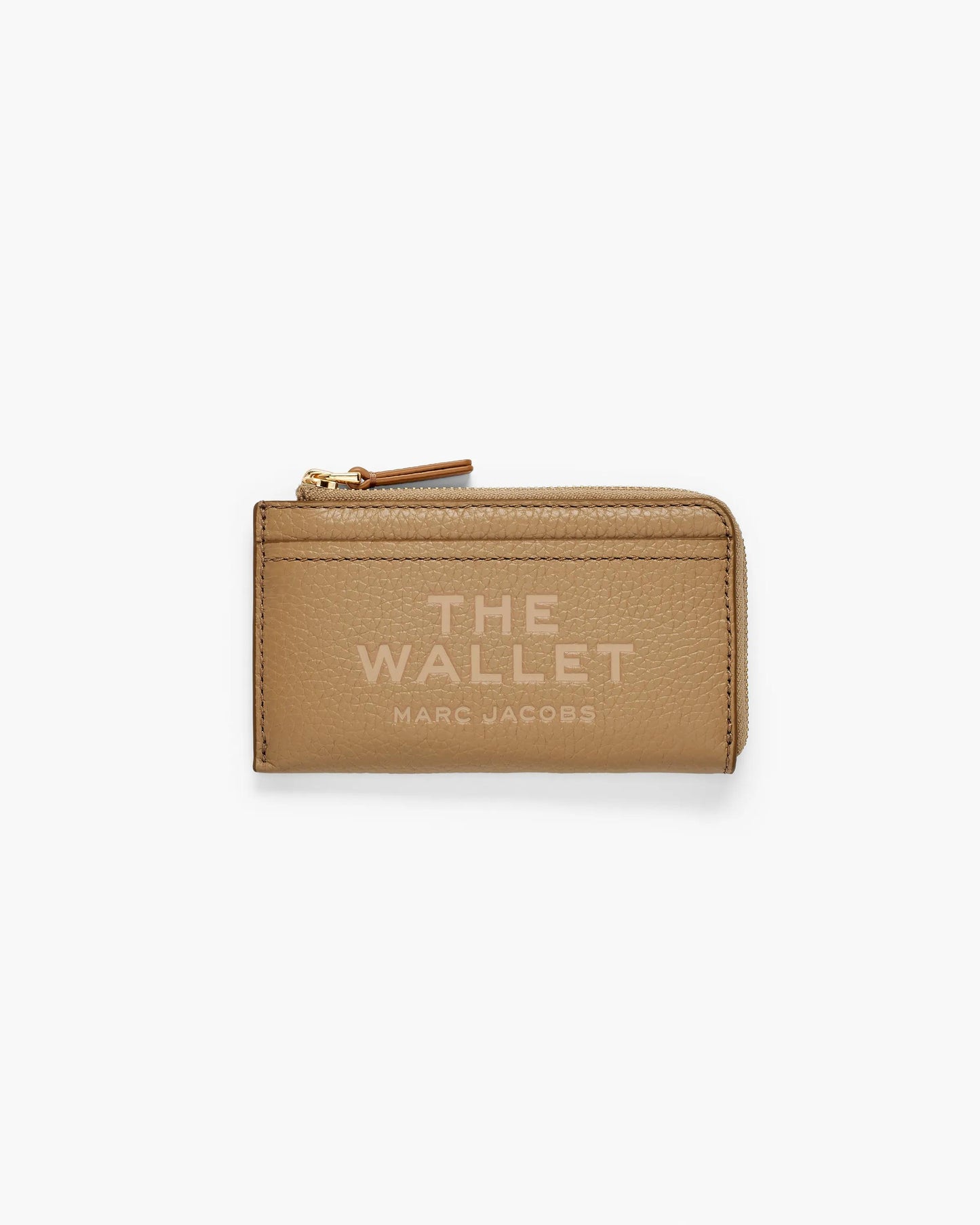 Carteira Marc Jacobs The Leather Top Zip Multi Wallet, Couro Legítimo, cor Camelo, vista frontal | Original Exports