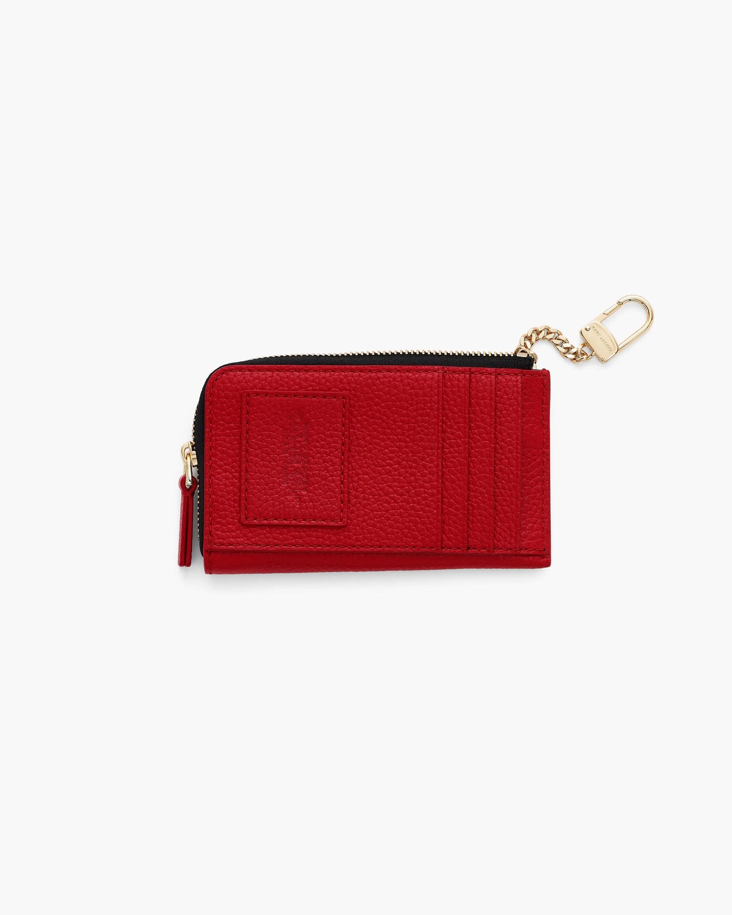Carteira Marc Jacobs The Leather Top Zip Multi Wallet, Couro Legítimo, cor Vermelho Intenso, detalhe do material | Original Exports