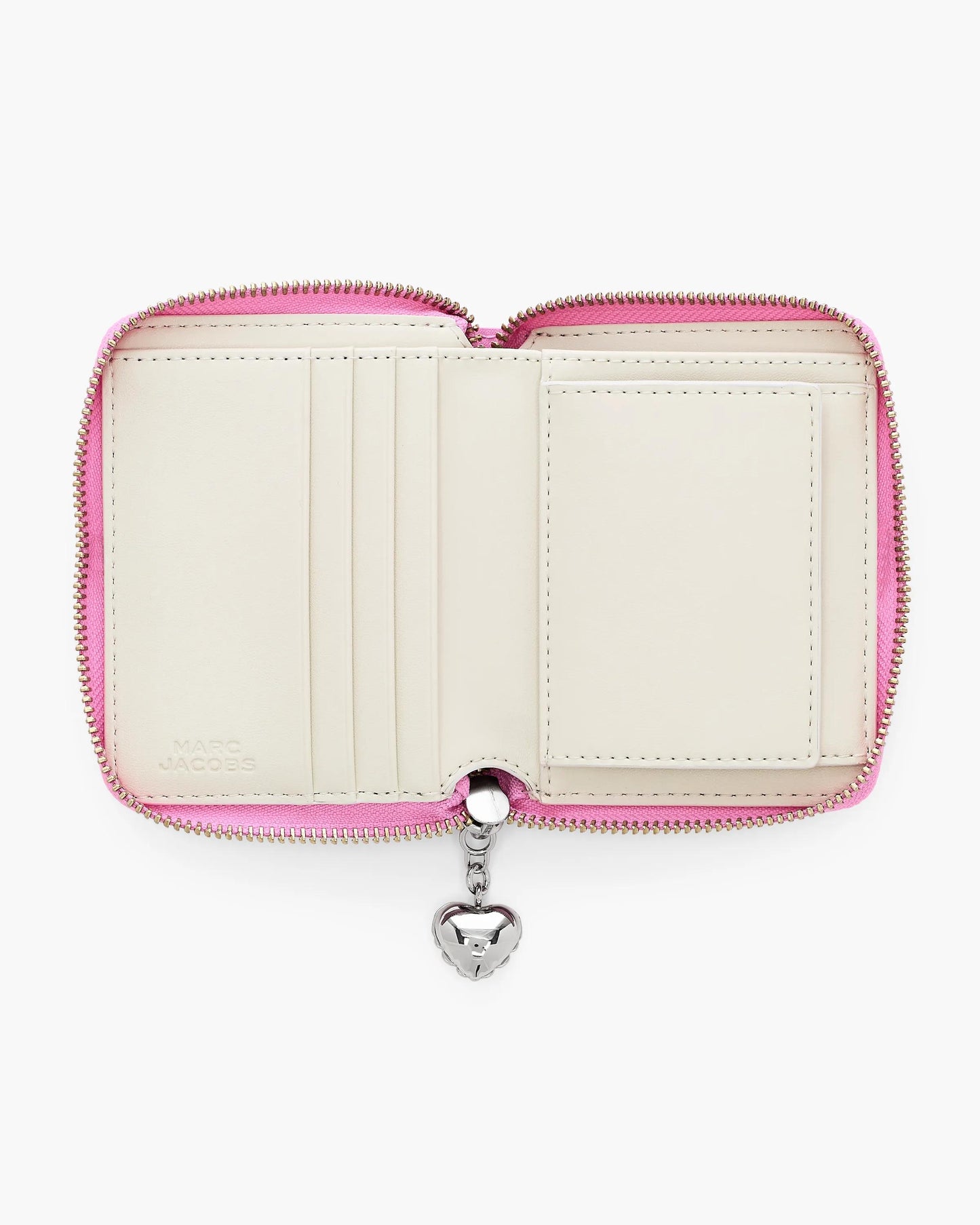 Carteira Marc Jacobs The Perfect Everyday Slim Compact Wallet, Couro Legítimo Liso, cor Rosa Prisma, vista lateral | Original Exports