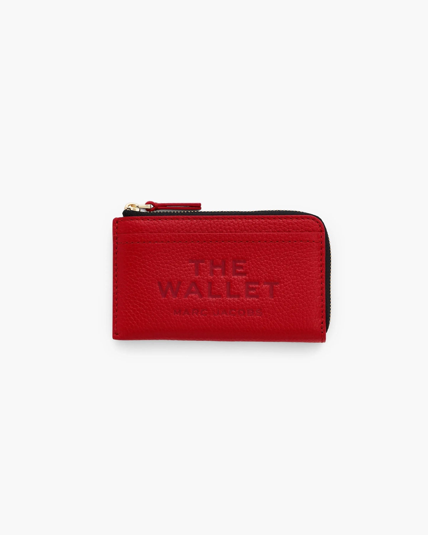 Carteira Marc Jacobs The Leather Top Zip Multi Wallet, Couro Legítimo, cor Vermelho Intenso, vista frontal | Original Exports