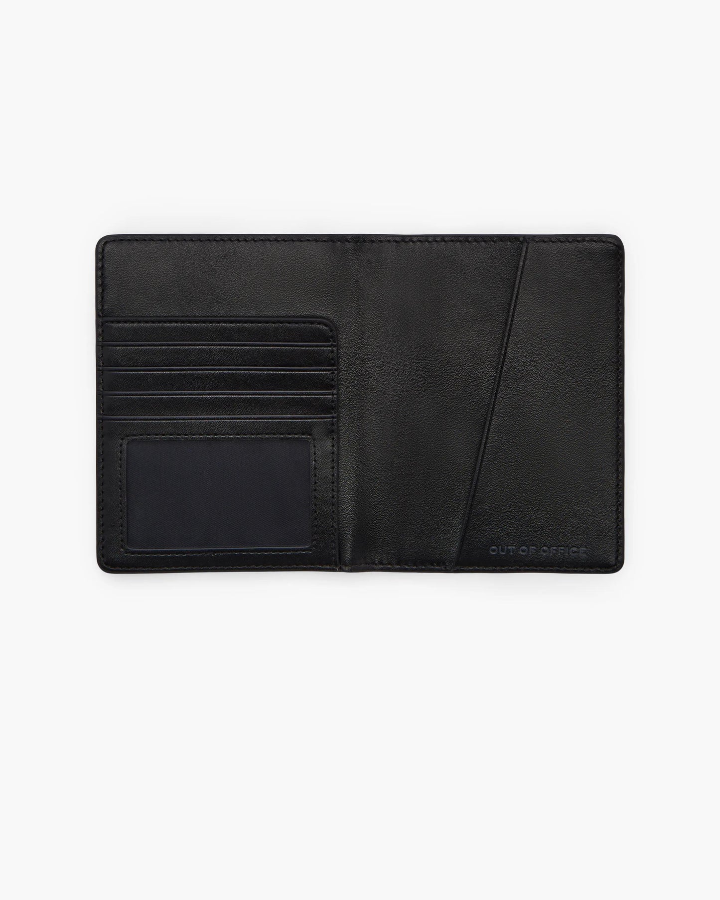 Carteira Marc Jacobs The Passport Case, Couro Martelado, cor Preto, vista lateral | Original Exports