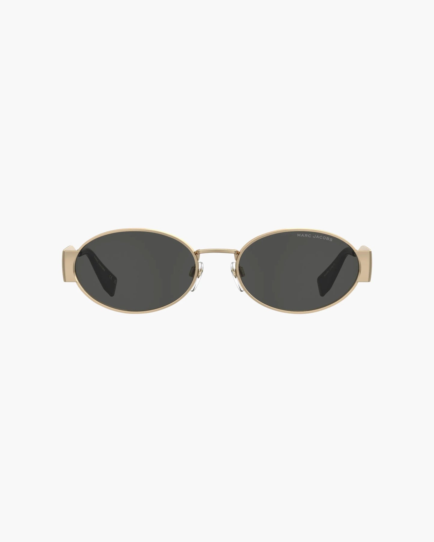 Óculos de Sol Marc Jacobs The Classic Logo Round Sunglasses, Metal, cor Preto/Dourado, detalhe da haste | Original Exports