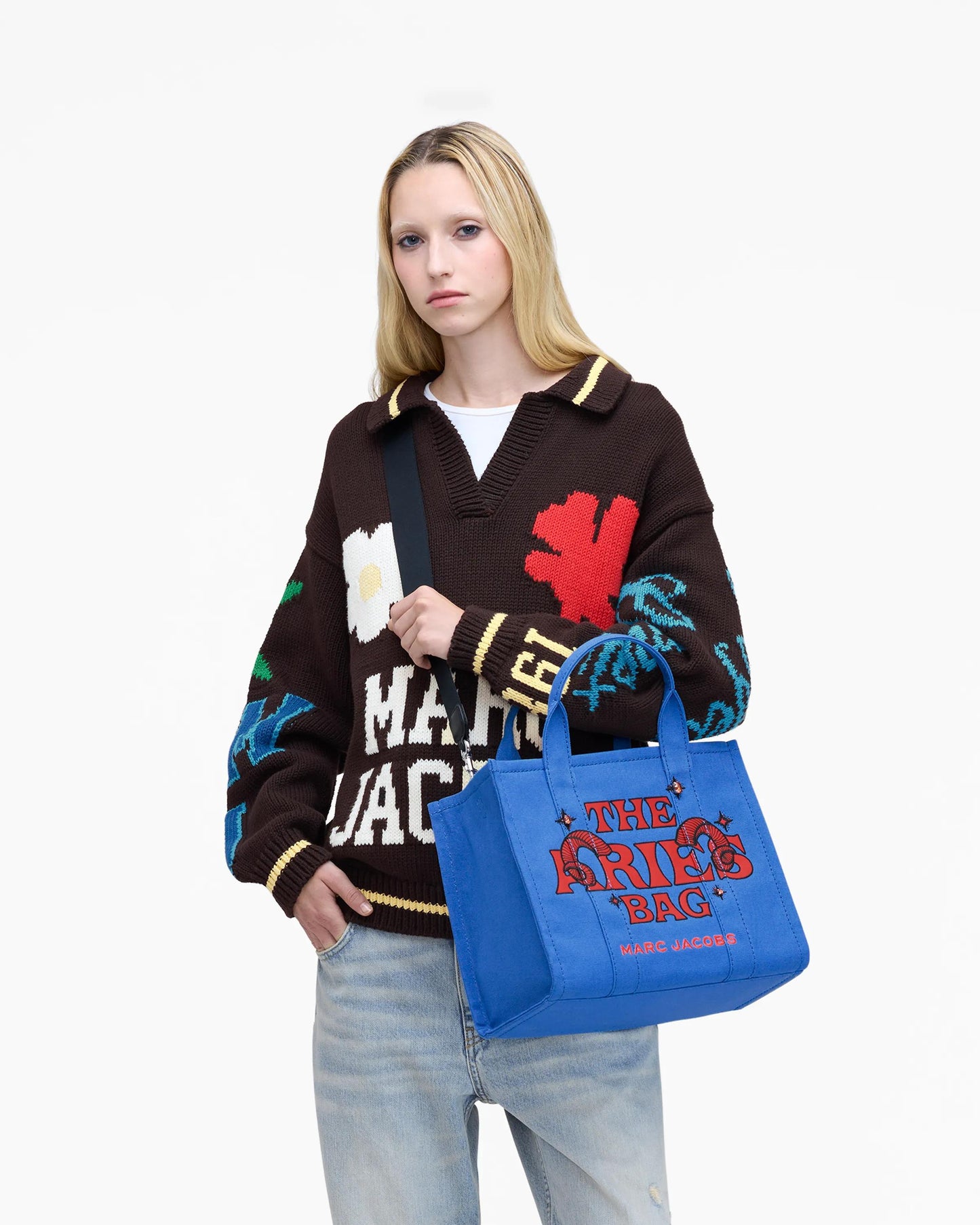 Bolsa Marc Jacobs The Zodiac Tote Bag, Lona de Algodão, cor Áries, vista lateral | Original Exports