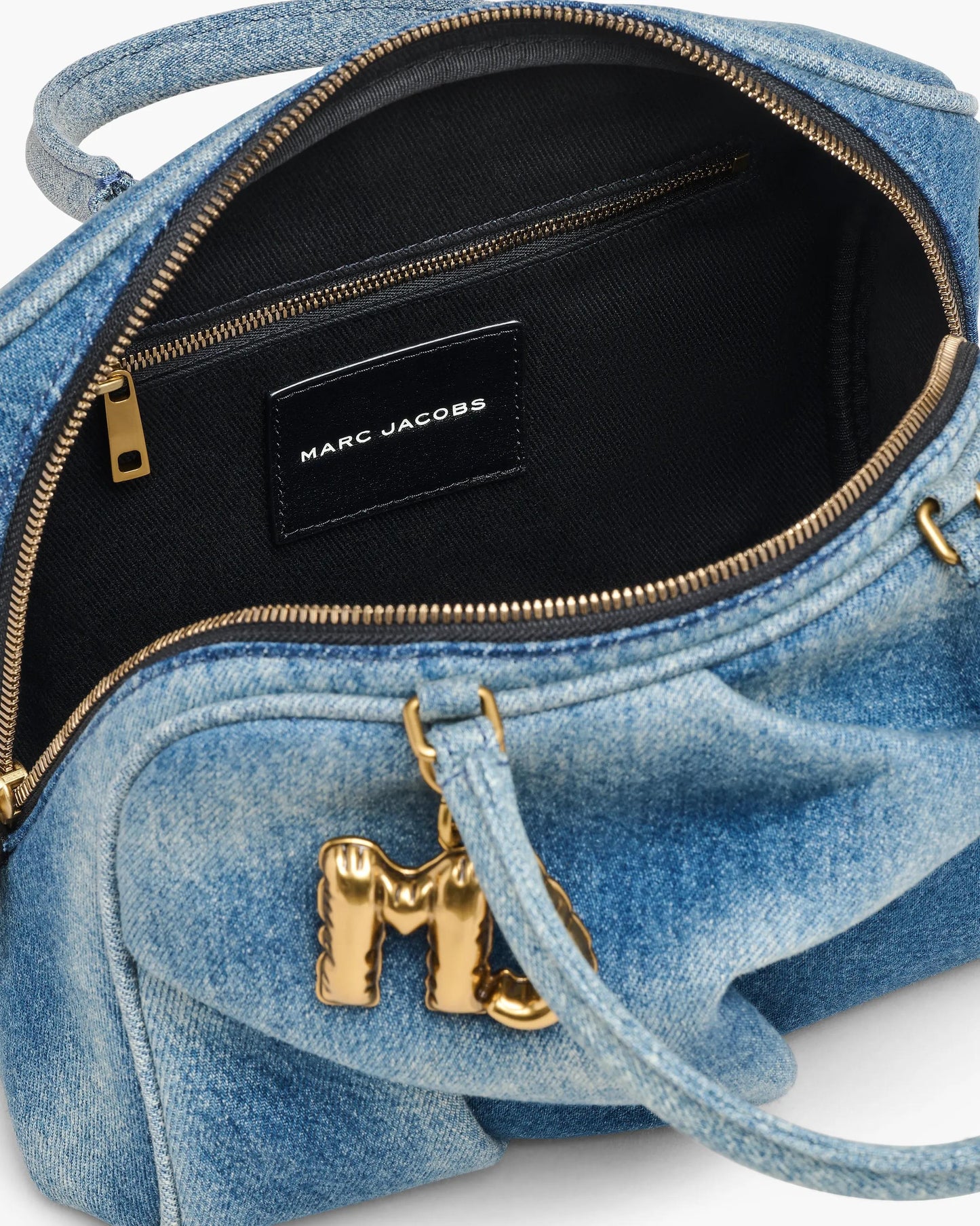 Bolsa Marc Jacobs The Denim Small Wave, Jeans, cor Jeans Médio (Indigo), vista interna | Original Exports