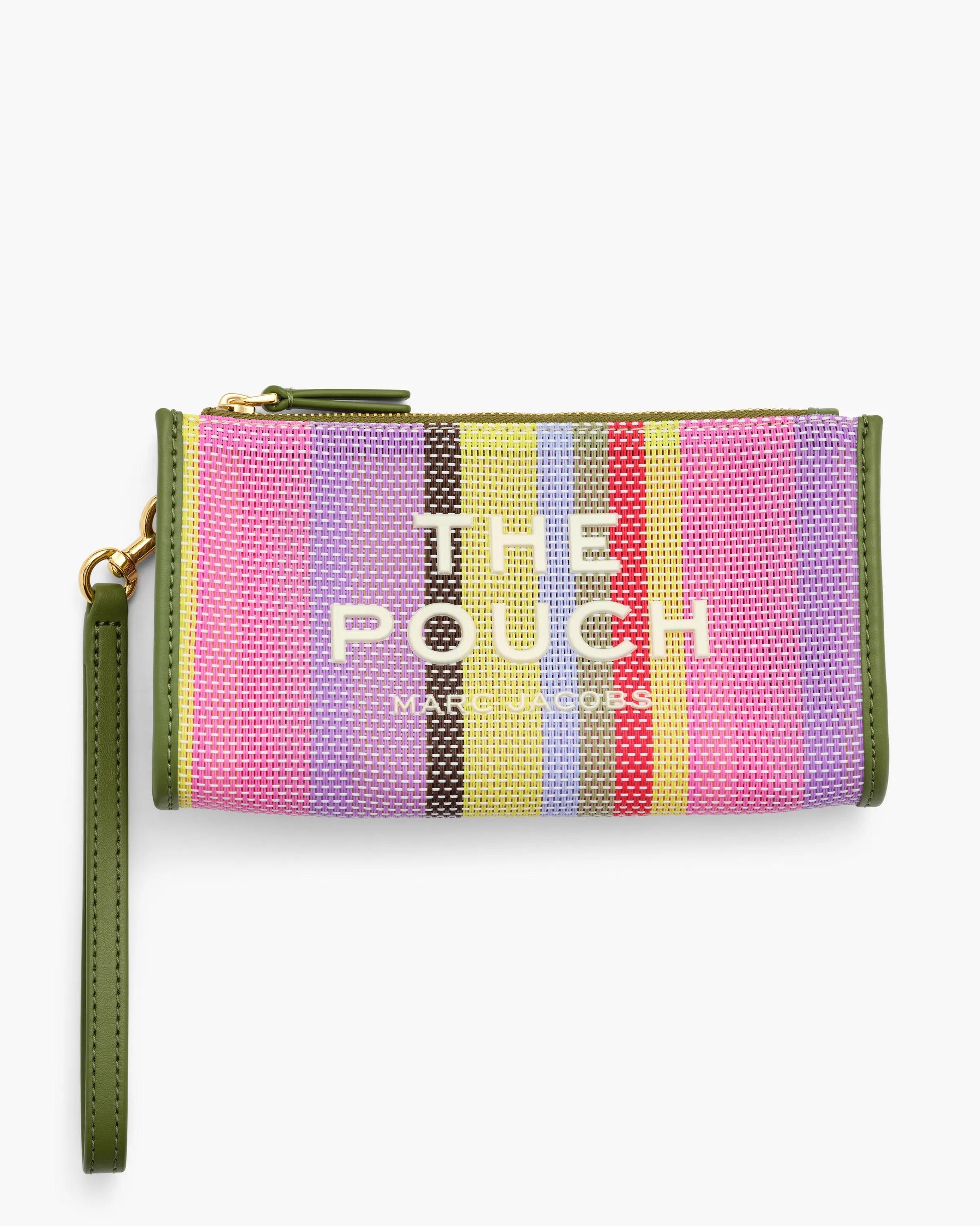 Pochete Marc Jacobs The Stripe Mesh Pouch, Mesh Listrado, cor Roxo Multicolor, vista frontal | Original Exports