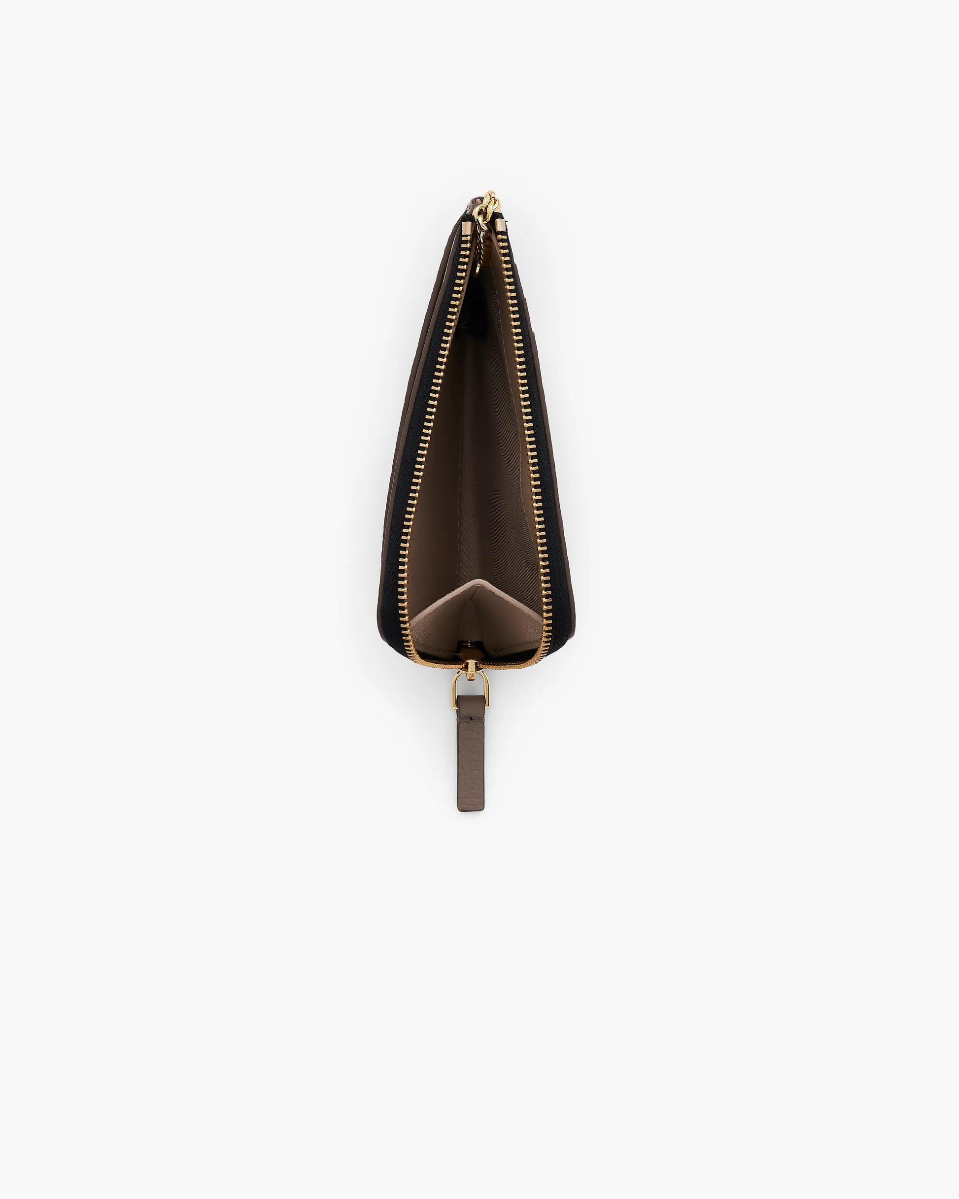 Carteira Marc Jacobs The Leather Top Zip Multi Wallet, Couro Legítimo, cor Cimento, vista lateral | Original Exports