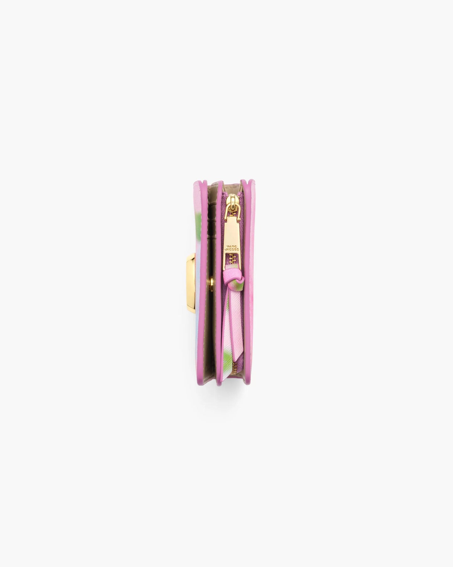 Carteira Marc Jacobs The Blurred Floral Snapshot Mini Compact Wallet, Couro Saffiano Legítimo estampado, cor Rosa Fita Multicolor, vista interna | Original Exports
