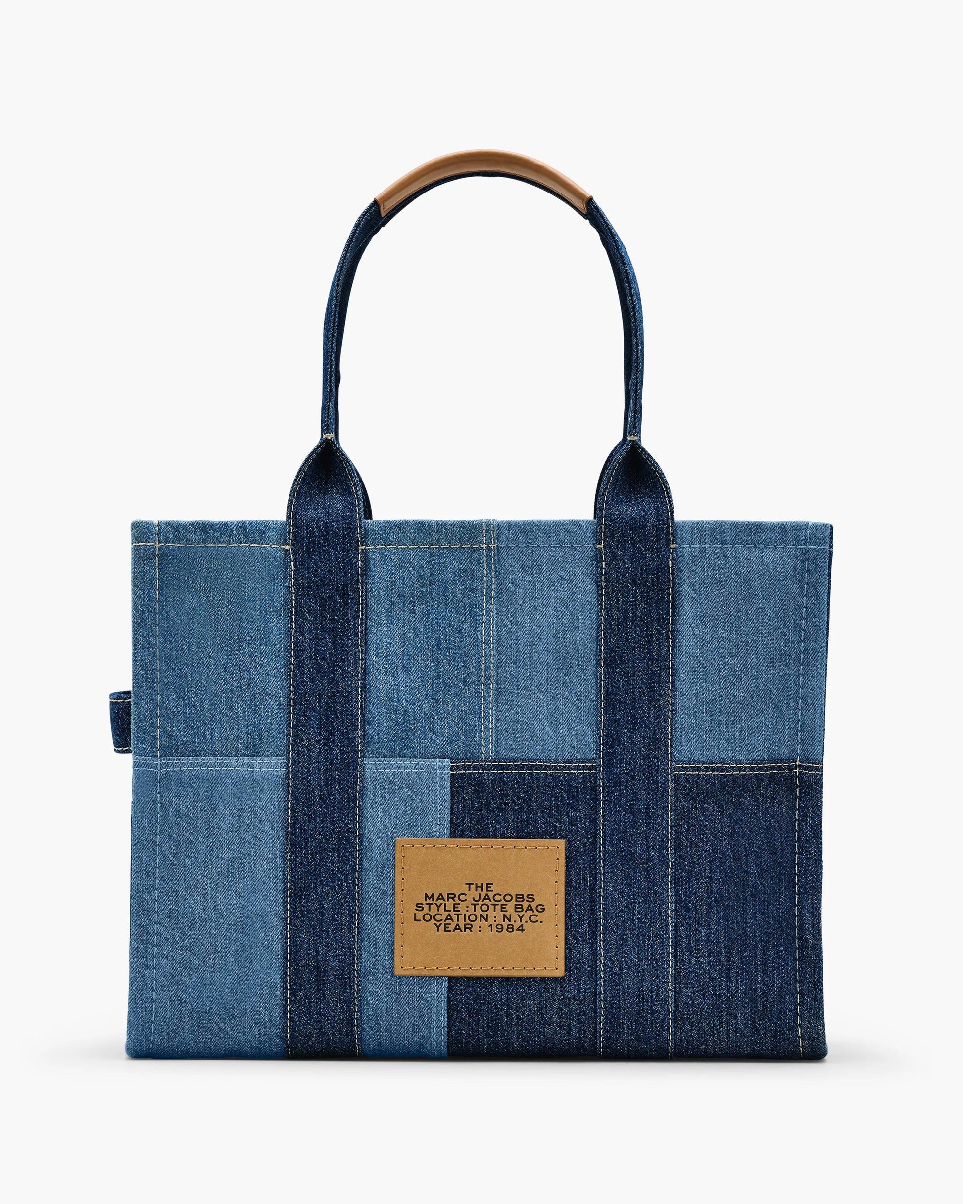 Bolsa Marc Jacobs The Denim Large Tote Bag, Jeans, cor Azul Jeans, detalhe do material | Original Exports
