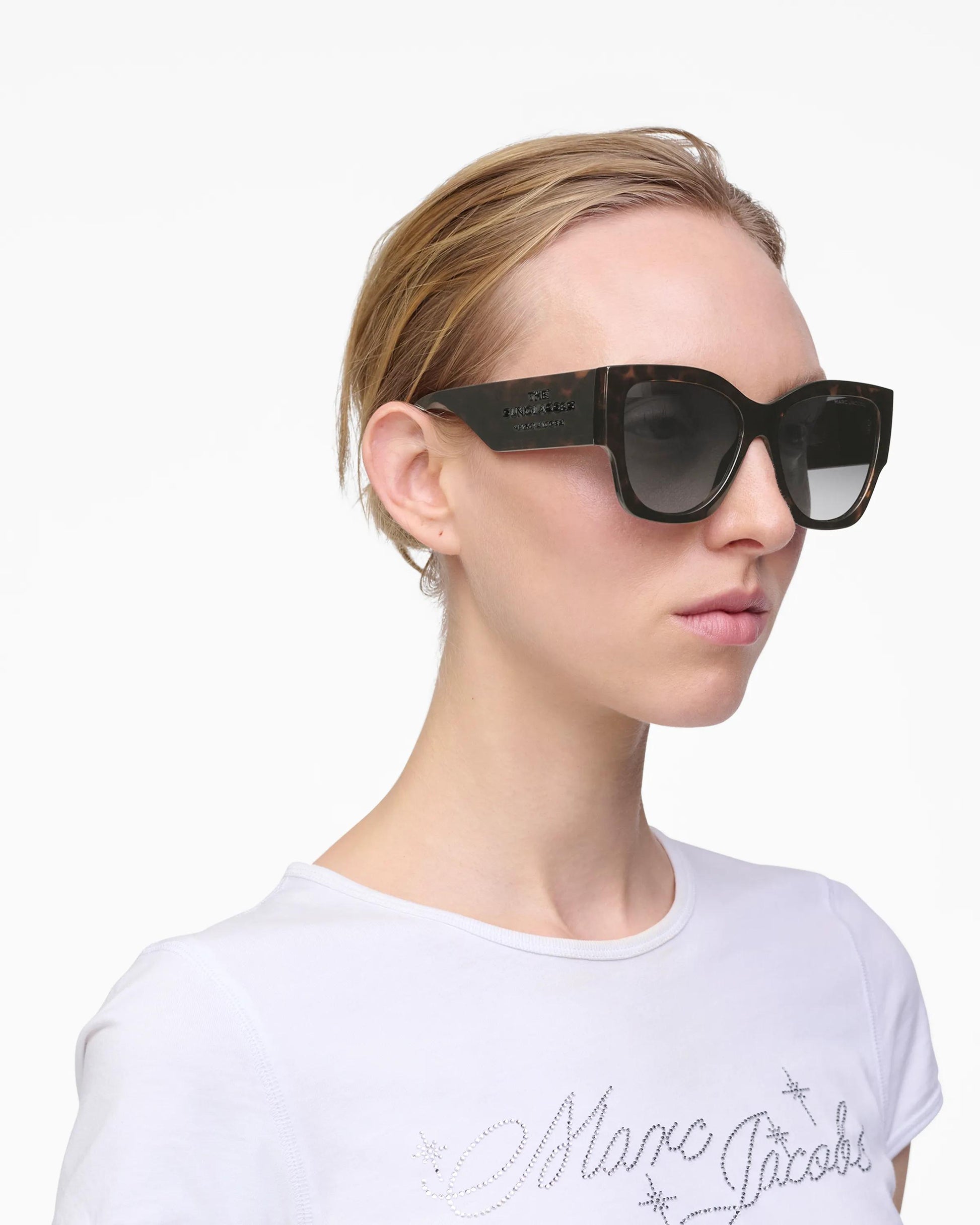 Óculos de Sol Marc Jacobs The Cat Eye Sunglasses, Poliamida Injetada, cor Havana, vista lateral | Original Exports