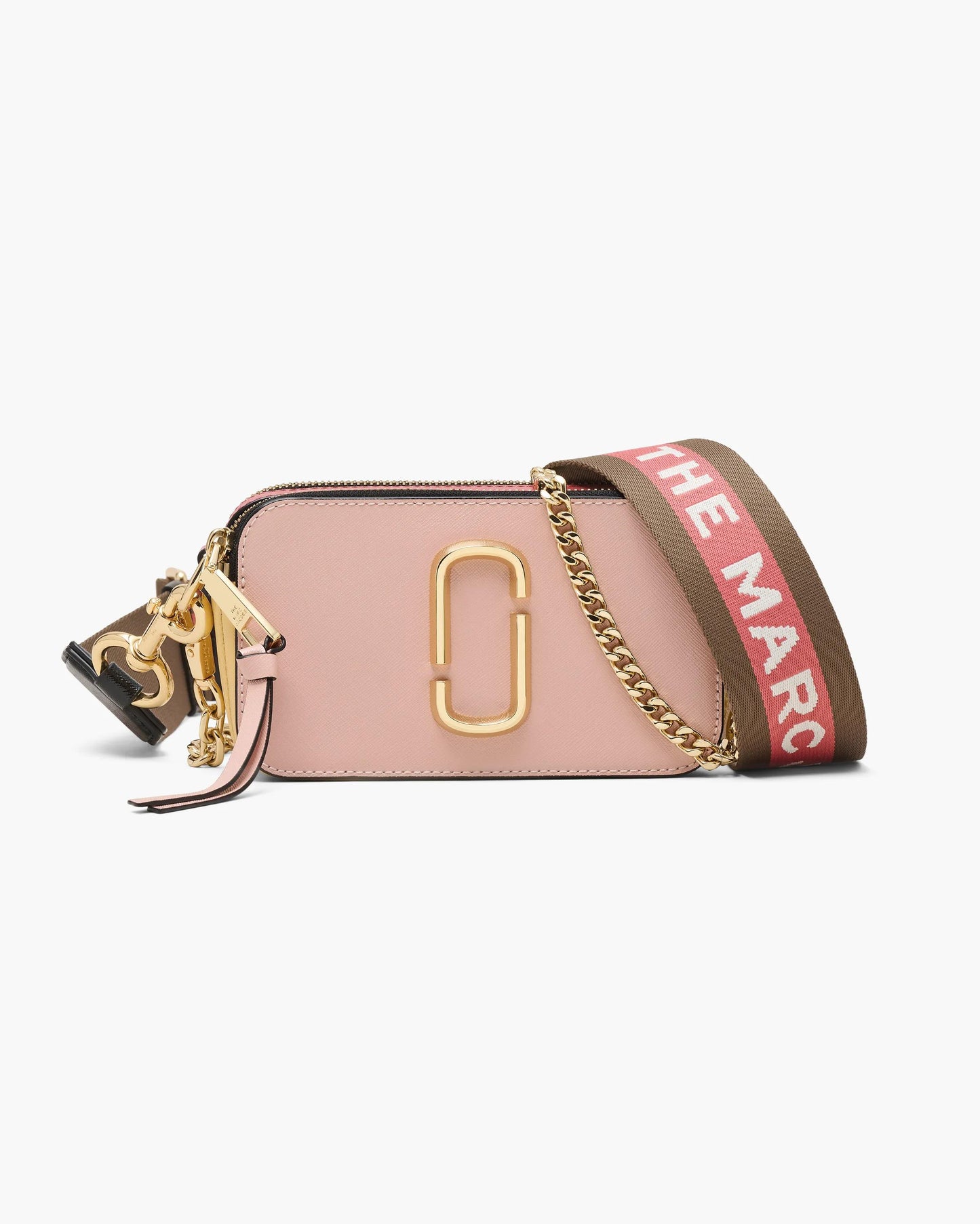 Bolsa Marc Jacobs The Colorblock Chain Snapshot, Couro Saffiano Legítimo, cor Rose Multi, vista frontal | Original Exports