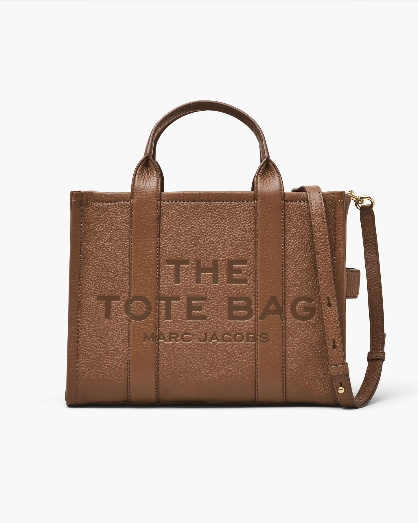 Bolsa Marc Jacobs The Leather Medium Tote Bag, Couro Legítimo, cor Óleo de Argan, vista frontal | Original Exports