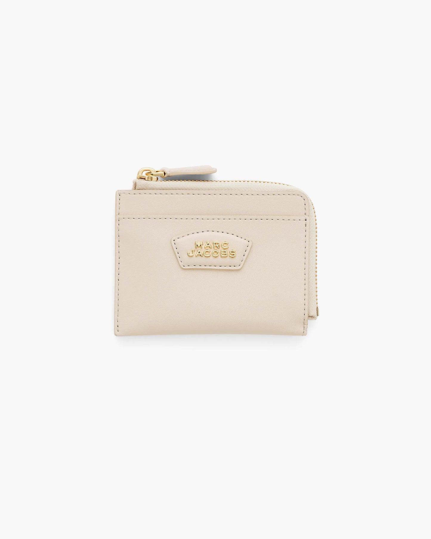 Carteira Marc Jacobs The Everyday Top Zip Wallet, Couro Legítimo Liso, cor Branco Nuvem, vista frontal | Original Exports