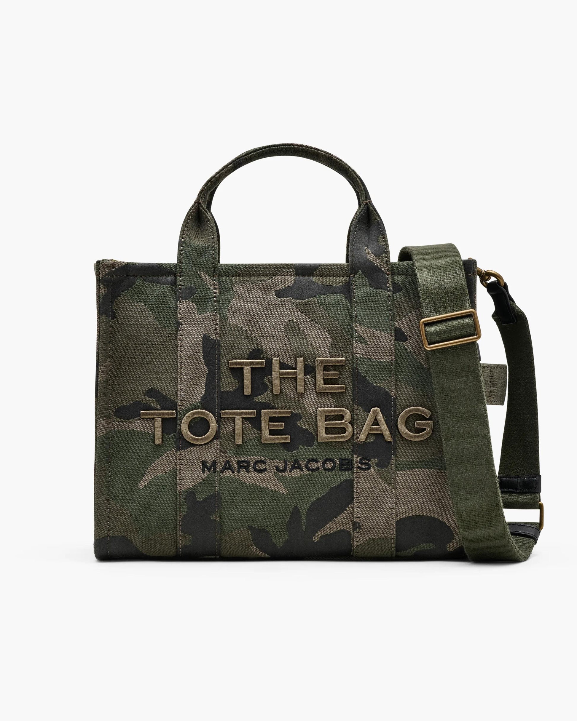 Bolsa Marc Jacobs The Camo Jacquard Medium Tote Bag, Jacquard Camuflado, cor Camuflado Multicolor, vista frontal | Original Exports