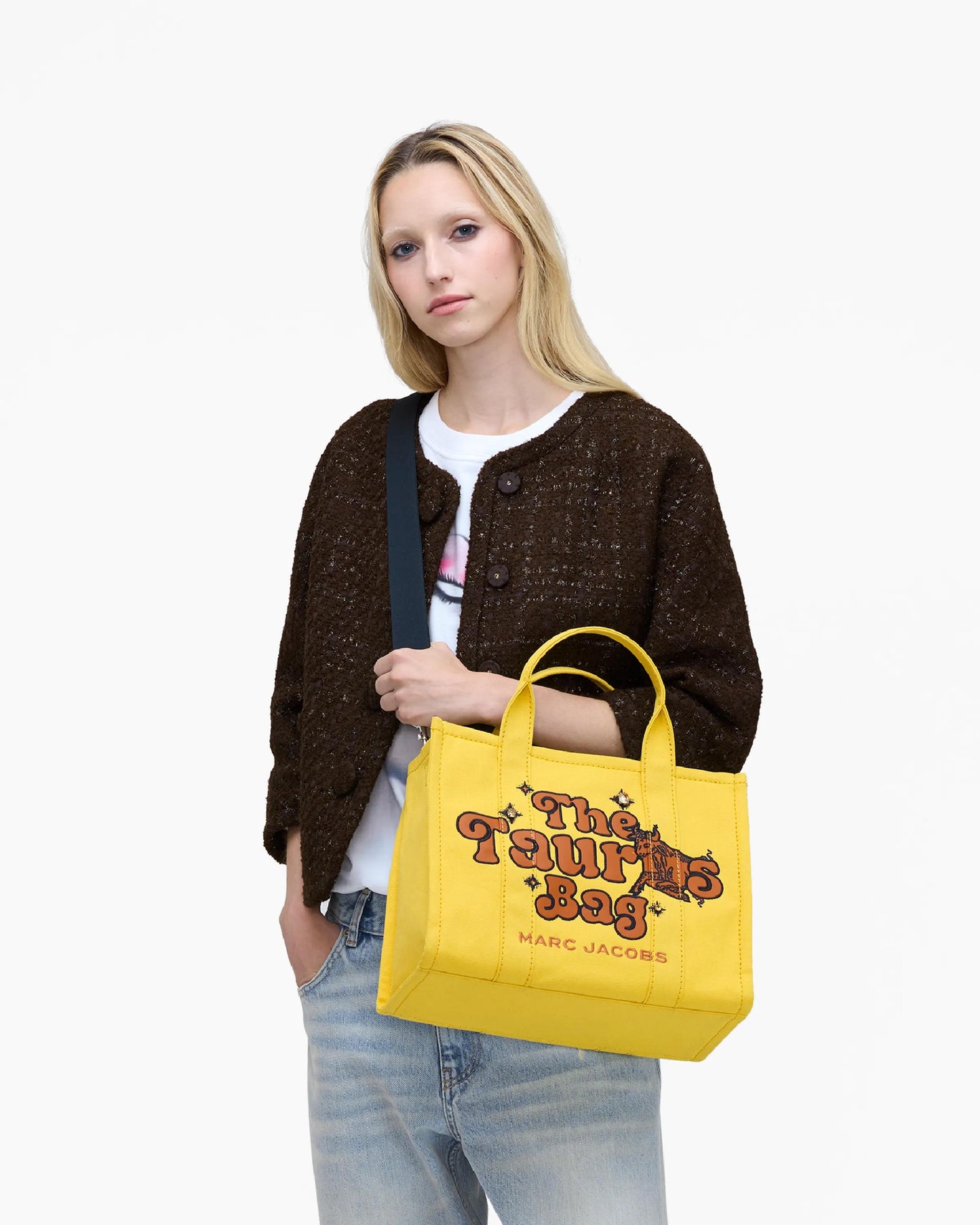 Bolsa Marc Jacobs The Zodiac Tote Bag, Lona de Algodão, cor Touro, vista lateral | Original Exports