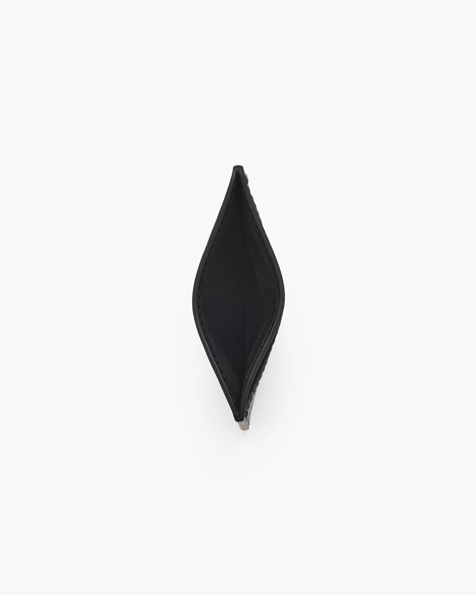 Carteira Marc Jacobs The Leather Card Case, Couro Legítimo Full-Grain, cor Preto, vista lateral | Original Exports