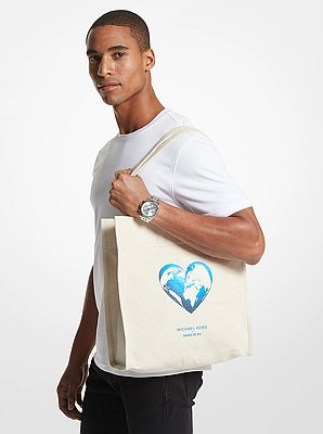 Michael Kors Watch Hunger Stop Cotton Canvas Tote Bag - Image 4