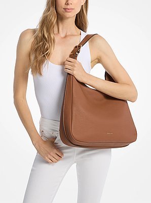 Michael Kors Nolita Large Pebbled Leather Hobo Shoulder Bag - Image 4