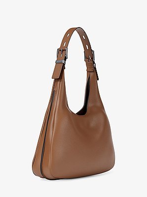 Michael Kors Nolita Large Pebbled Leather Hobo Shoulder Bag - Image 5