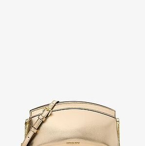 Michael Kors Athena Small Metallic Leather Convertible Clutch