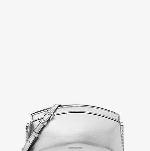 Michael Kors Athena Small Metallic Leather Convertible Clutch