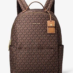 Michael Kors Sable Large Printed Signature Logo Backpack