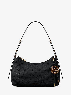 Michael Kors Nolita Medium Whipstitched Logo Leather Shoulder Bag