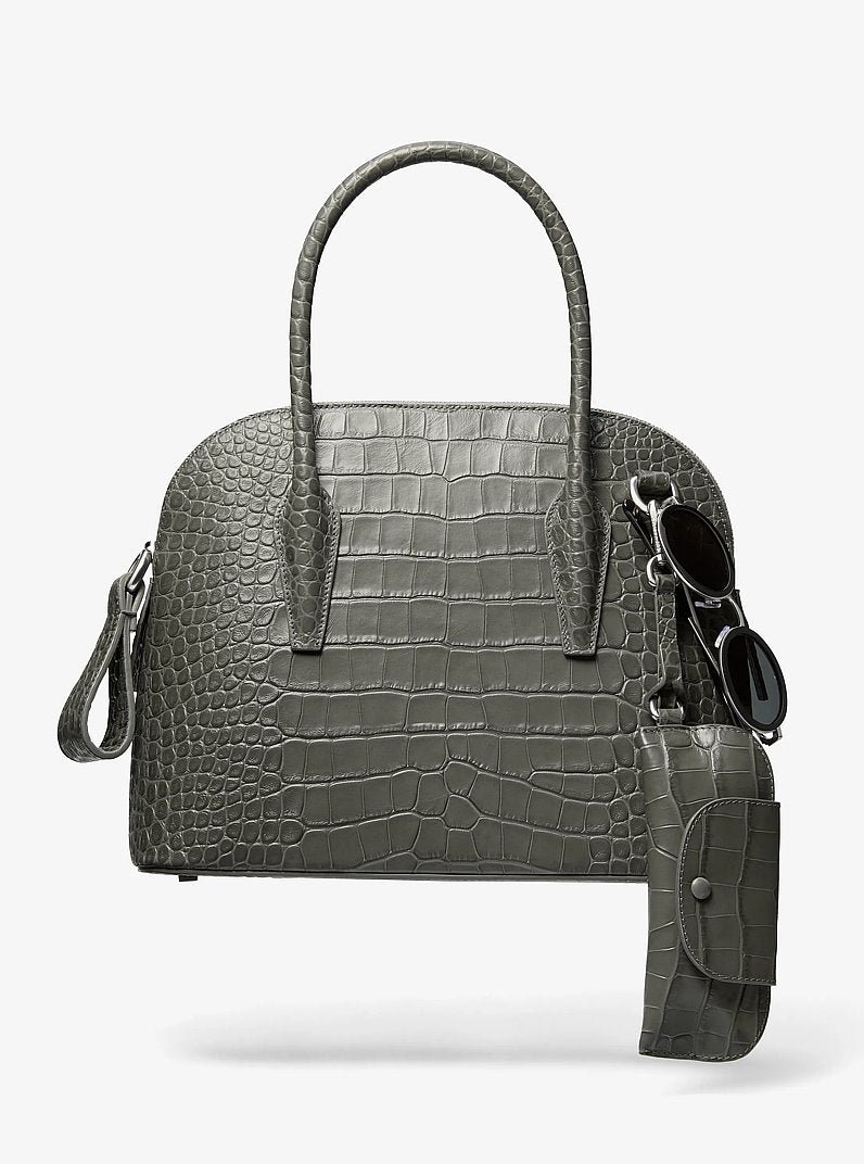 Michael Kors Kaitlin Medium Crocodile Embossed Leather Dome Satchel | Limited Edition — Made in Italy - Image 2