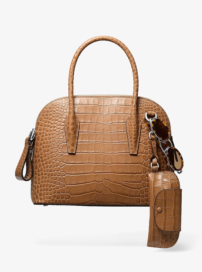 Michael Kors Kaitlin Medium Crocodile Embossed Leather Dome Satchel | Limited Edition — Made in Italy - Image 3