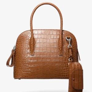 Michael Kors Kaitlin Medium Crocodile Embossed Leather Satchel | Limited Edition — Made in Italy