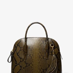 Michael Kors Kaitlin Large Snake Embossed Leather Satchel | Limited Edition — Made in Italy