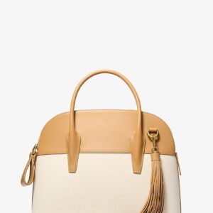Michael Kors Kaitlin Large Canvas and Leather Satchel | Limited Edition — Made in Italy