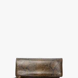 Michael Kors Lily Snake Embossed Leather Foldover Clutch | Limited Edition — Made in Italy