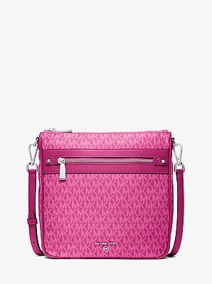 Michael Kors Jet Set Large Logo Print Woven Crossbody Bag - Image 2