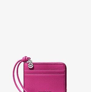 Michael Kors Jet Set Small Pebbled Leather Card Case Wristlet