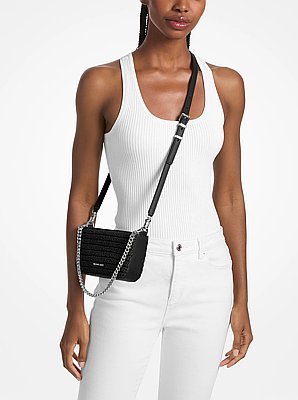 Michael Kors Bryant Small Crocheted Convertible Crossbody Pochette - Image 3