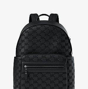 Michael Kors Jet Set Medium Logo Debossed Pebbled Leather Backpack