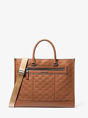 Michael Kors Jet Set Logo Embossed Leather Tote Bag - Image 2
