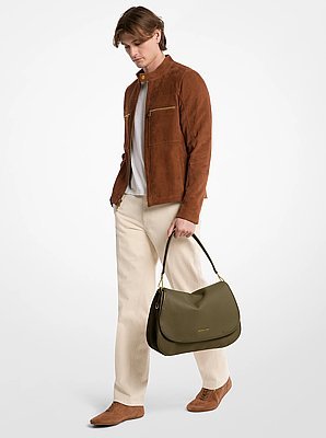 Michael Kors Holmes Extra-Large Pebbled Leather Convertible Messenger Bag - Image 4