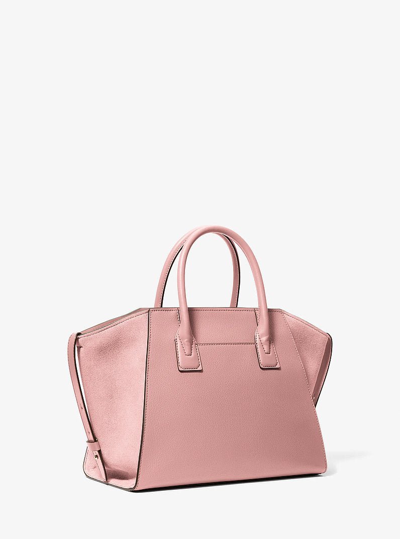 Michael Kors Avril Large Leather and Suede Satchel - Image 3