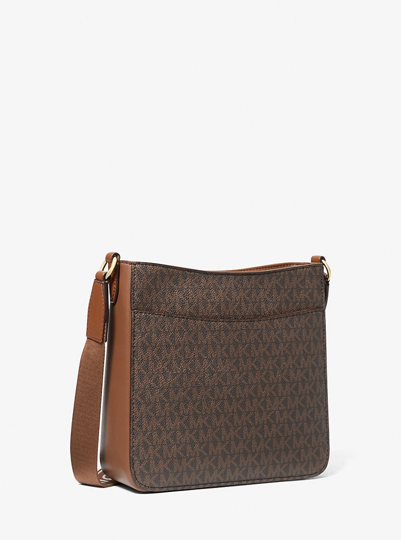 Michael Kors Trisha Premium Leather Shoulder Bag with Triple Compartment, Brown, Medium - Image 3