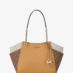 Michael Kors Jet Set Large Color-Block Signature Logo Tote Bag