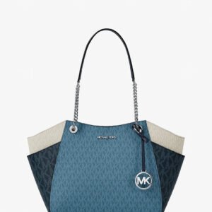 Michael Kors Jet Set Large Color-Block Signature Logo Shoulder Bag