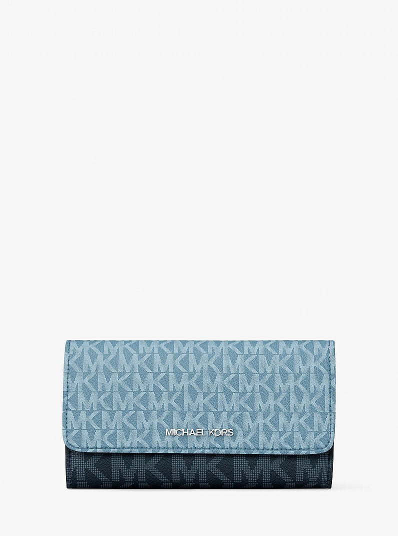 Michael Kors Jet Set Travel Signature Logo Tri-Fold Wallet