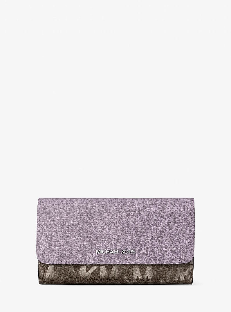 Michael Kors Jet Set Travel Signature Logo Tri-Fold Wallet - Image 4