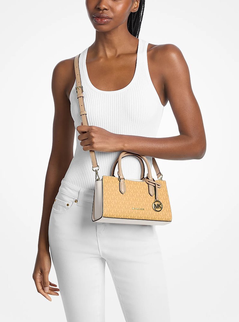 Michael Kors Arden Small Color-Block Signature Logo Messenger Bag - Image 4