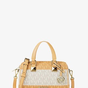 Michael Kors Grayson Small Striped Signature Logo Duffel Crossbody Bag