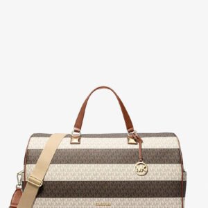 Michael Kors Grayson Extra-Large Striped Signature Logo Weekender Bag