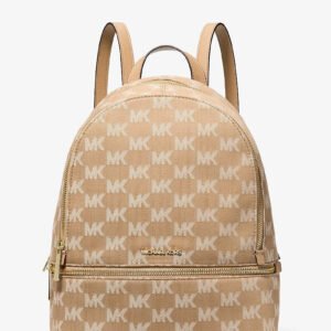 Michael Kors Rhea Medium Logo Jacquard Denim Backpack