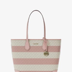 Michael Kors Eva Large Striped Signature Logo Tote Bag