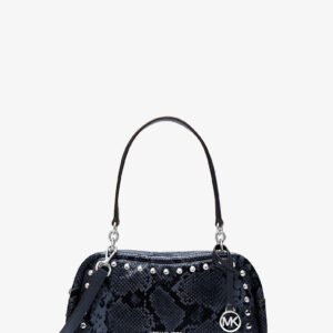 Michael Kors Cecily Small Studded Snake Embossed Shoulder Bag
